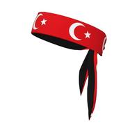 AEKGOHP Sciarpa sportiva stampata con bandiera della Turchia, assorbe il sudore e traspirante, fascia per capelli con movimento, fazzoletto su entrambi i lati