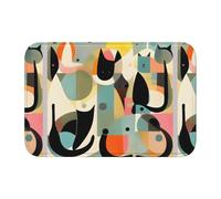 AEKGOHP Tappetino antiscivolo e ispessito con stampa di gatti di arte moderna della metà del secolo, adatto per bagni, camere da letto, tappetini lavabili 40,6 x 61 cm