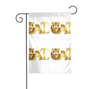 AEKGOHP Tigre e lettere dorate Stampe Giardino pennone esterno cortile decorazione fronte retro 30,5 x 45,7 cm