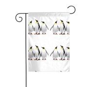 AEKGOHP Tre pinguini che cantano insieme Stampe Giardino pennone esterno cortile decorazione su entrambi i lati 30,5 x 45,7 cm