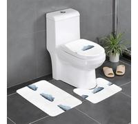 AEKGOHP Tuono e fulmini nuvole stampe antiscivolo tappetino tre pezzi set bagno tappeto antiscivolo durevole
