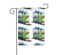 AEKGOHP Turisti che prendono il treno Stampe Asta da giardino Decorazione per cortile esterno su entrambi i lati 30,5 x 45,7 cm