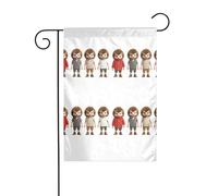 AEKGOHP Vari abiti per il piccolo riccio Stampe Asta per bandiera da giardino decorazione cortile esterno su entrambi i lati 30,5 x 45,7 cm