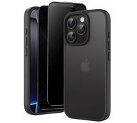 Aekyiwot Custodia 3 in 1 per iPhone 16 Pro, con 2 pellicole protettive per la privacy, [mai ingiallimento] [protezione della fotocamera] sottile PC rigido, antigraffio, antiurto, 6,3 pollici (nero)