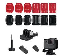 AEKZOX 12 pezzi Supporto Adesivo Piatto Curvo 3M Adesivo Montaggio Casco Compatibile con GoPro Hero 12/11/10/9/8/7/6/5/4/3 Telecamere d'Azione