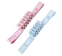 AEKZOX 2 PCS Fascia Yoga Elasticizzata, Cinghia Ginnastica con 8 Anelli, Fascia per Stretching per Pilates, Danza, Ginnastica (Azzurro Chiaro e Rosa)