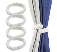AEKZOX 4 Pezzi Intrecciati,Hand-knitted in Corda di Canapa,Stile Bohémien Rustico,Ferma Tende e Rope Tie Backs for Curtains