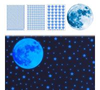 AEKZOX 457 Pezzi Stelle Adesive Luminescenti Stickers Fluorescenti per Pareti per Cameretta, Camera da Letto, Soggiorno