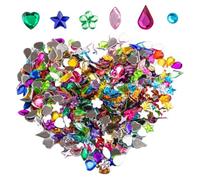 AEKZOX 600PCS Set di Strass Acrilici Glitterati Gemme Artificiali in Diverse Forme - Diamanti Decorativi per Fai da Te, Artigianato, Eventi, Tesoro dei Pirati, Cacce al Tesoro (Multicolore)