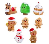 AEKZOX 8 Pezzi Accessori Natalizi per Gnomi - Materiali durevoli e di alta qualità in resina, plastica e vetro, decorazioni natalizie creative e divertenti per il tuo mondo in miniatura