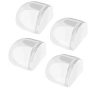 AEKZOX Set 4 pezzi Fermaporta autoadesivi, design invisibile e semicircolare, senza bisogno di forare, adatti a tutti i pavimenti duri, protezioni antiurto per muri e mobili, terra (Trasparente)