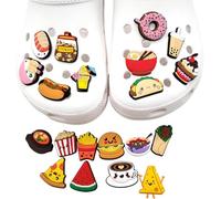 AEKZOX Set di 20 spille messicane, decorazione per scarpe e sandali, accessori per Crocs, charm crocs e crocs charms, tema cibo, ideale per feste e festival, decorazione per Crocs da adulti e bambini