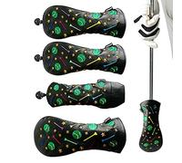 Aelevate Set di copritesta per mazze da golf, impermeabili, in ferro, per mazze da golf, in pelle, adatti per driver in legno, legno da fairway e ibridi (Ut)