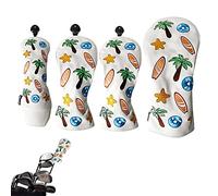 Aelevate Set di copritesta per mazze da golf, impermeabili, in pelle sintetica, per driver Fairway Wood Hybrid, adatti a tutte le marche di mazze da golf