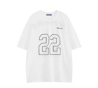 Aelfric Eden Maglietta da uomo, in jersey, oversize, in rete, per l'estate, per lo streetwear Y2k, bianco, L