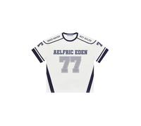 Aelfric Eden Maglietta unisex oversize da donna in cotone jersey vintage con stampa Y2K Streetwear T-shirt per l'estate, bianco, XS