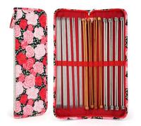 Aelike - Custodia morbida per ferri da maglia, per ferri lunghi fino a 40 cm, organizer da viaggio, 14 x 43 x 2 cm, Rosa rossa., 43x14x2cm/16.93x5.51x0.79inch, moderno