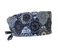 AELIN Calotta Chirurgica in Cotone - Unisex, 100% Cotone, Regolabile, Due Taglie per Capelli Corti o Lunghi - Cuffia Medica con Fascia Assorbente (Orientale, Capelli lunghi)