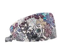 AELIN Calotta Chirurgica in Cotone - Unisex, 100% Cotone, Regolabile, Due Taglie per Capelli Corti o Lunghi - Cuffia Medica con Fascia Assorbente (Fiori beige e blu, Capelli corti)