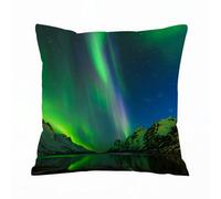 AELKSP Divano Moderna Fodere Cuscini,L'aurora boreale nell'Ersfjord Tromso Norvegia,per cuscino decorativa per la casa per soggiorno,camera da letto,divano sedia,45x45 cm