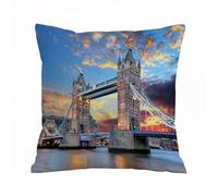 AELKSP Divano Moderna Fodere Cuscini,Londra Vista del Tower Bridge al tramonto spettacolare con l'immagine sfoca,per cuscino decorativa per la casa per soggiorno,camera da letto,divano sedia,50x50 cm