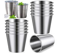 Aelmiyw 10 bicchierini da shot in acciaio inox, 70 ml, piccoli, riutilizzabili, in metallo, per campeggio, escursionismo, esterni, interni, bar, casa, ristorante, viaggi
