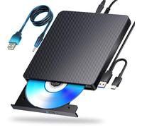 aelrsoch Lettore Blu-Ray esterno compatibile con lettura/scrittura, masterizzatore Bluray USB 3.0/Tipo-C BD, lettore DVD Blu-ray per PC, Windows 7-11 e Mac (nero)