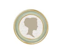 AELS Cornice portafoto vintage, 10 x 10 cm, elegante cornice antica con vetro frontale, da appendere alla parete, idea regalo, ovale verde salvia con finiture dorate