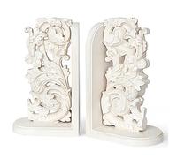 AELS Fermalibri vintage resistente, decorativo per libri pesanti, supporti rustici unici per scaffali, tappo per libri/film/CD, decorazione per fattoria, bianco invecchiato