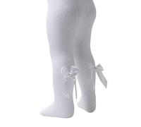 Aelstores, collants ragazza avec imprimé chevron avec fiocco a nastro, leggings en coton ricco, couleur : bianco avec imprimé chevron (fiocco T170), taglia : 4-5 ans