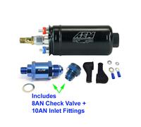 AEM 50-1009 400LPH Inline Carburante Pompa + 10AN Ingresso Per / 8AN Quadri