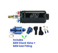 AEM 50-1009 400LPH Inline Carburante Pompa + 8AN Ingresso Per / 6AN Quadri