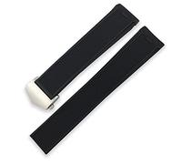 AEMALL Cinturino per orologio in gomma cinturino per orologio in silicone da 22 mm 20 mm per tag heuer acquaracer 43 mm 41 mm diametro cinturino da polso sportivo blu nero (colore: nero, dimensioni