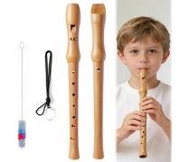 AEMCHDM Flauto Dolce in Legno, Flauti a 8 Fori Design Staccabile con Scovolino e Scatola Regalo, 8-buche Flauto Soprano in Do Diteggiatura Barocca per Scuole e Adulti
