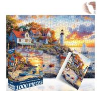 AEMCHDM Puzzle 1000 Pezzi Paesaggi, Puzzle Classico, 70x50CM Puzzles per Adulti, Jigsaw Puzzle Come Regalo e Decorazione per Pareti (Beach Town)
