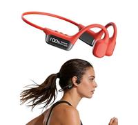 Aemmbon Luvant Bone Conduction Headphones - 360° Panoramic Audio, IPX8 Waterproof with Bidirectional Acoustic Noise Cancellation & Ultra-Long Battery Life for Sports, Work, and Everyday Use (Red)