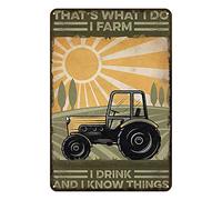 Aenaon Targa in metallo con scritta in inglese "That's What I Do I Farm, I Drink and I Know Things", decorazione da parete vintage, per casa, bar, caffetteria, garage, grotta, 30,5 x 20,3 cm