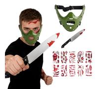 AENEY 3 pezzi maschera annibale per cosplay di Halloween (verde)