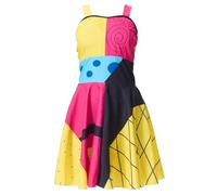 AENEY Costume da Sally Nightmare-Before Christmas, 5 pezzi, con parrucca, maniche, leggings per Halloween (M, 6-7 anni)