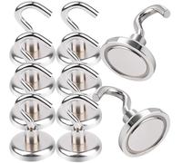 Aenienoe 10Pezzi Calamita con Gancio Potente Piccole Ganci Magnetici Extra Forti Neodimio 32mm Calamite Gancio non c'è bisogno di Fare Buchi Magneti Frigotelaioin Ferro,Soffitto,Cucina,Pesante Magnete