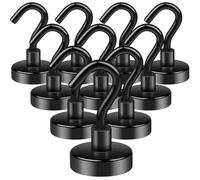 Aenienoe 10Pezzi Calamita con Gancio Potente Piccole Ganci Magnetici Extra Forti Neodimio non c'è bisogno di Fare Buchi Magneti Frigotelaioin Ferro,Soffitto,Cucina,Pesante Nero 20mm Magnete Ganci