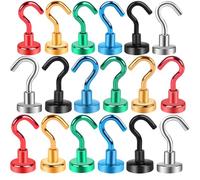 Aenienoe 18Pezzi Calamita con Gancio Potente Piccole Ganci Magnetici Extra Forti Neodimio non c'è bisogno di Fare Buchi Magneti Frigotelaioin Ferro,Soffitto,Cucina,Pesante 3 di ciascuno dei 6 colori