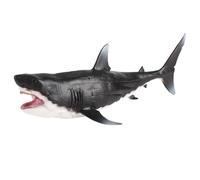 AENIMELY Figura di squalo megalodonte preistorico realistico nero bocca mobile grande squalo giocattoli megalodonte animale marino creatura marina modello animale oceano