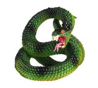 AENIMELY Grande statuetta di serpente di pitone verde, giocattolo realistico per bambini, per scherzi di Halloween, decorazione per torte, decorazione per feste, modello di apprendimento STEM