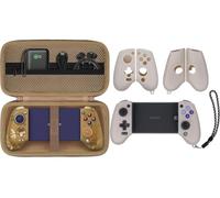 Aenllosi Custodia Dura di Stoccaggio Compatibile con i GameSir G8 Plus Bluetooth Mobile Controller, Oro Sabbia+Custodia Grip in Silicone per GameSir G8 Galileo/G8 PLUS Controller, Bianco