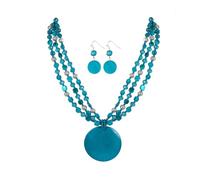 Aenu Collana con perline multifilo per le donne con perline colorate set di gioielli per donne, Large, Conchiglia, Nessuna pietra preziosa