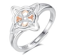 AEONSLOVE Anello Nodo della Strega Argento 925 Donna Anello Nodo Regolabile Anelli Celtica Argento 925 con Triskele Anelli Celtici Aperti Nodi delle Streghe