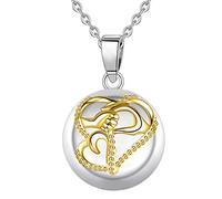 AEONSLOVE Collana Angeli Gravidanza, Ali d'angelo Herz Mutter und Baby Hand Collana Lunga Donna Con Ciondolo Chiama Angeli Bola Messicana Maternita per Mamma e Bambino Regalo Originale Bel Gioielli