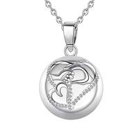 AEONSLOVE Collana Angeli Gravidanza, Ali d'angelo Herz Mutter und Baby Hand Collana Lunga Donna Con Ciondolo Chiama Angeli Bola Messicana Maternita per Mamma e Bambino Regalo Originale Bel Gioielli