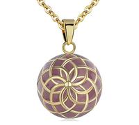 AEONSLOVE Collana Chiama Angeli Gravidanza Richiamo degli Angeli Gravidanza Ciondolo Mamma Incinta Bola Messicana Fiore della Vita per Futura Neo Mamma Maternita (d'oro)